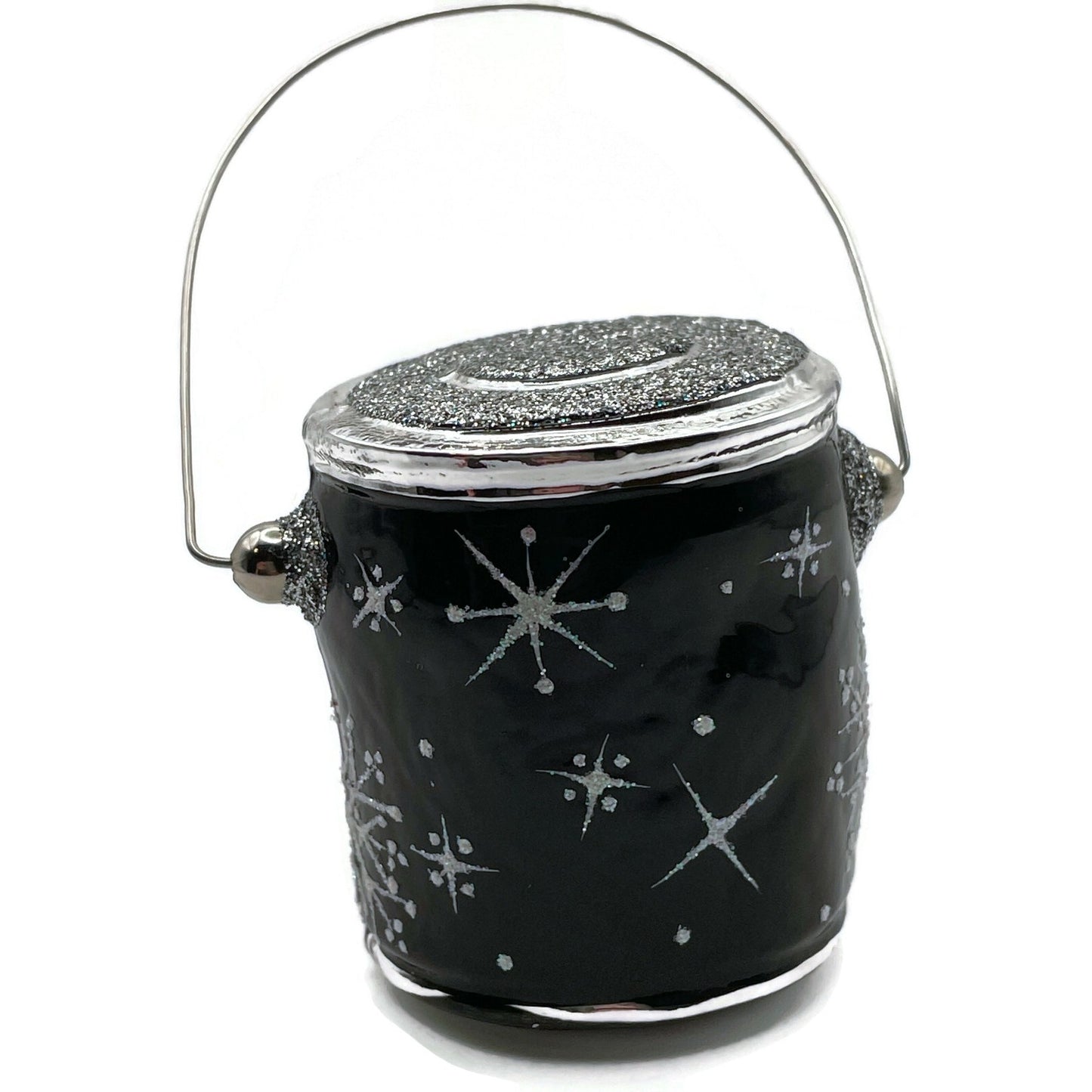 Patricia Breen Colorful Quarts Black Shiny Rim Snowflakes Christmas Ornament