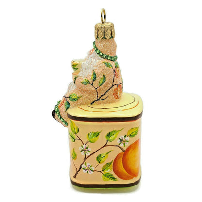 Patricia Breen Tea Time Santa Peach Tea Party Free Standing Holiday Ornament