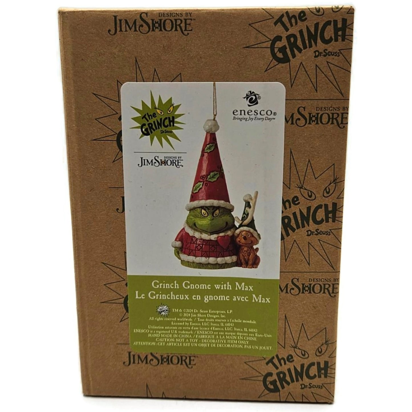 Jim Shore Dr. Seuss Grinch Gnome with Max Dog Enesco Christmas Ornament 6015228