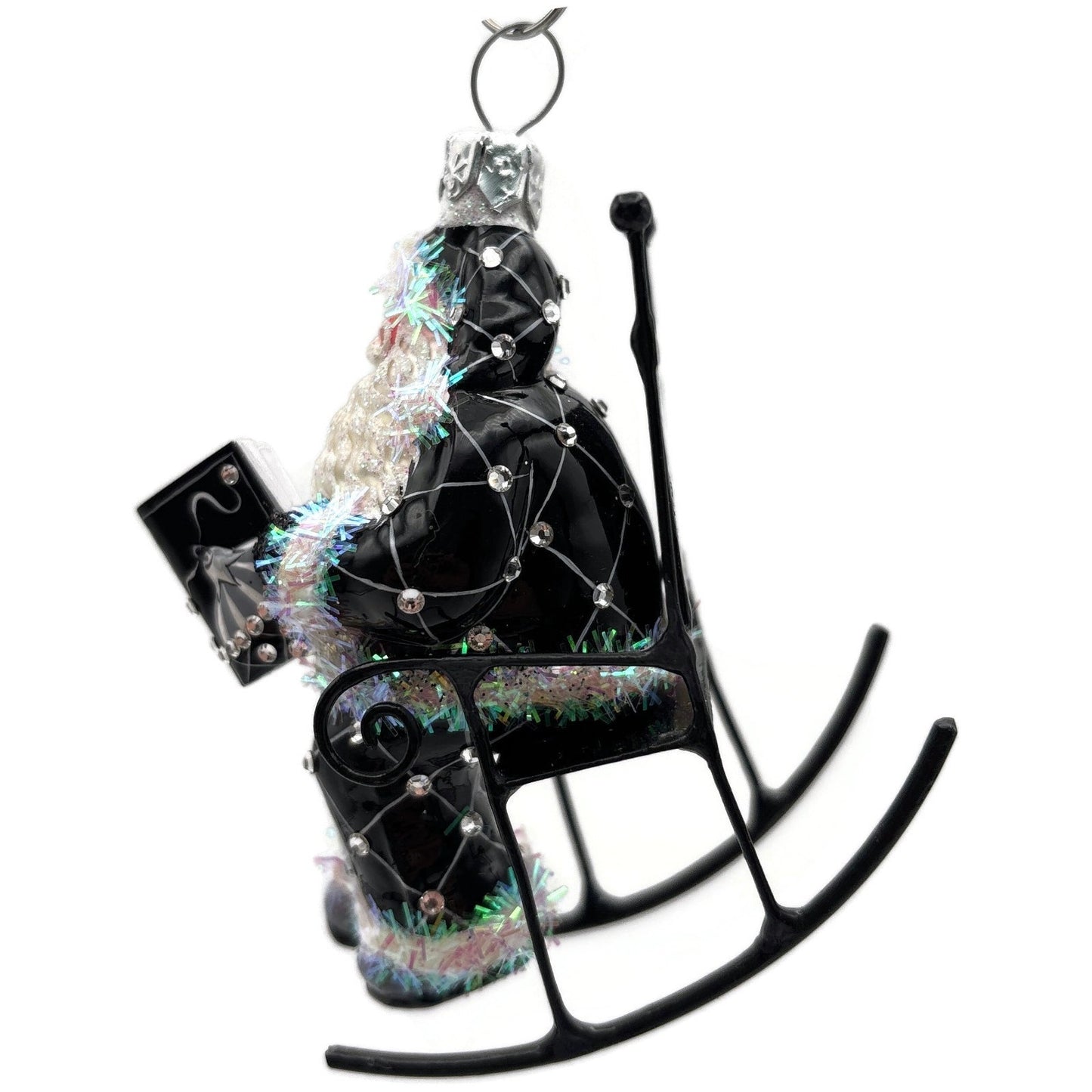 Patricia Breen Fitzgerald Santa Black Rocking Chair Standing Christmas Ornament