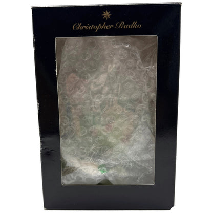 Christopher Radko Ribbit Reader Green Frog Christmas Tree Ornament 1013112
