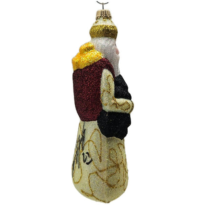 Larry Fraga Mr. Fabulous Santa Tree Gold Stars Glitter Series Christmas Ornament