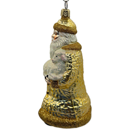 Patricia Breen Lost And Found Gold Santa Claus Lamb Christmas Ornament 2022