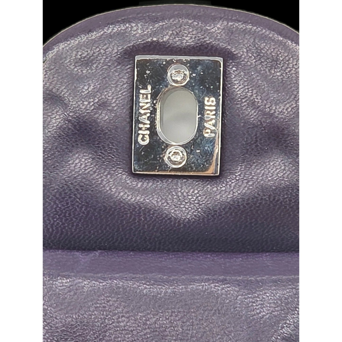 Chanel Classic Single Flap Medium Purple Lambskin Silver Chain Quilted Handbag