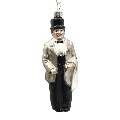 Patricia Breen Seurat Man Black Platinum Artist Christmas Holiday Tree Ornament