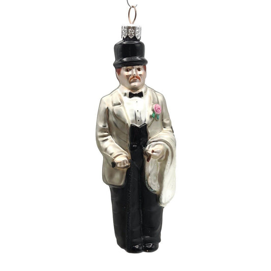 Patricia Breen Seurat Man Black Platinum Artist Christmas Holiday Tree Ornament