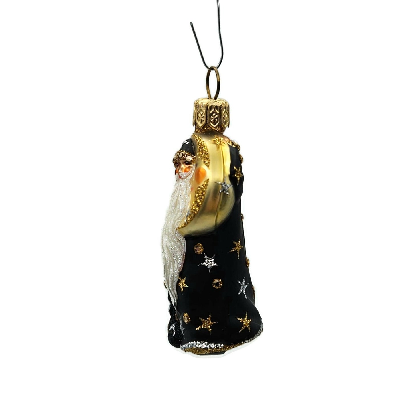 Patricia Breen Santa de la Lune Black Moons Stars Christmas Holiday Ornament