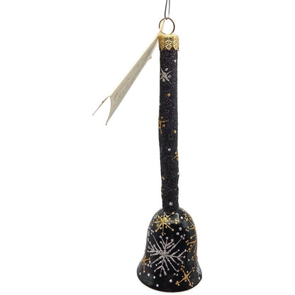 Patricia Breen Ring! Ring-a-Ling Black Bell Santa Claus Christmas Tree Ornament