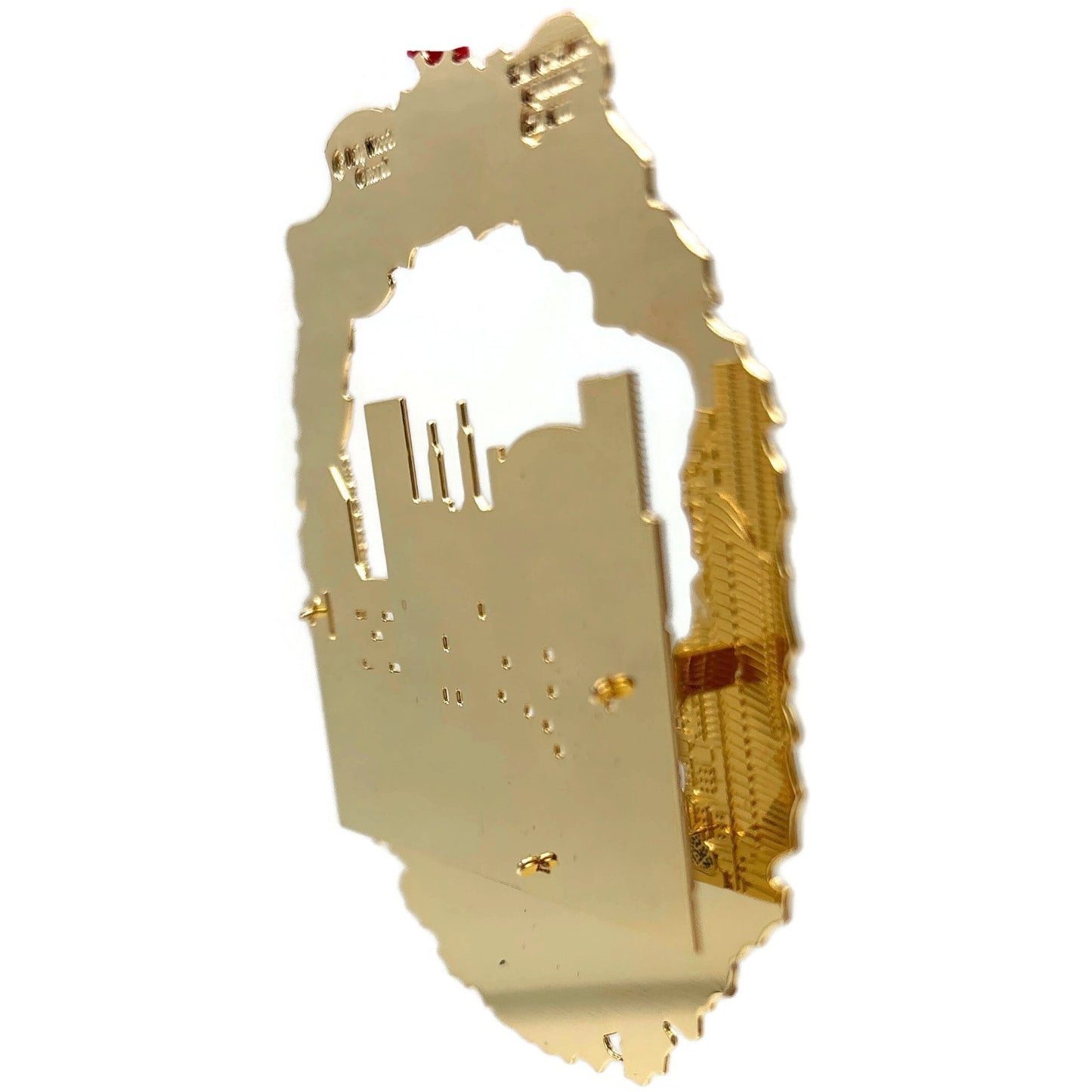 Portland Ornament 2000 City of Roses Skyline Floral Gold Plated Christmas Gift