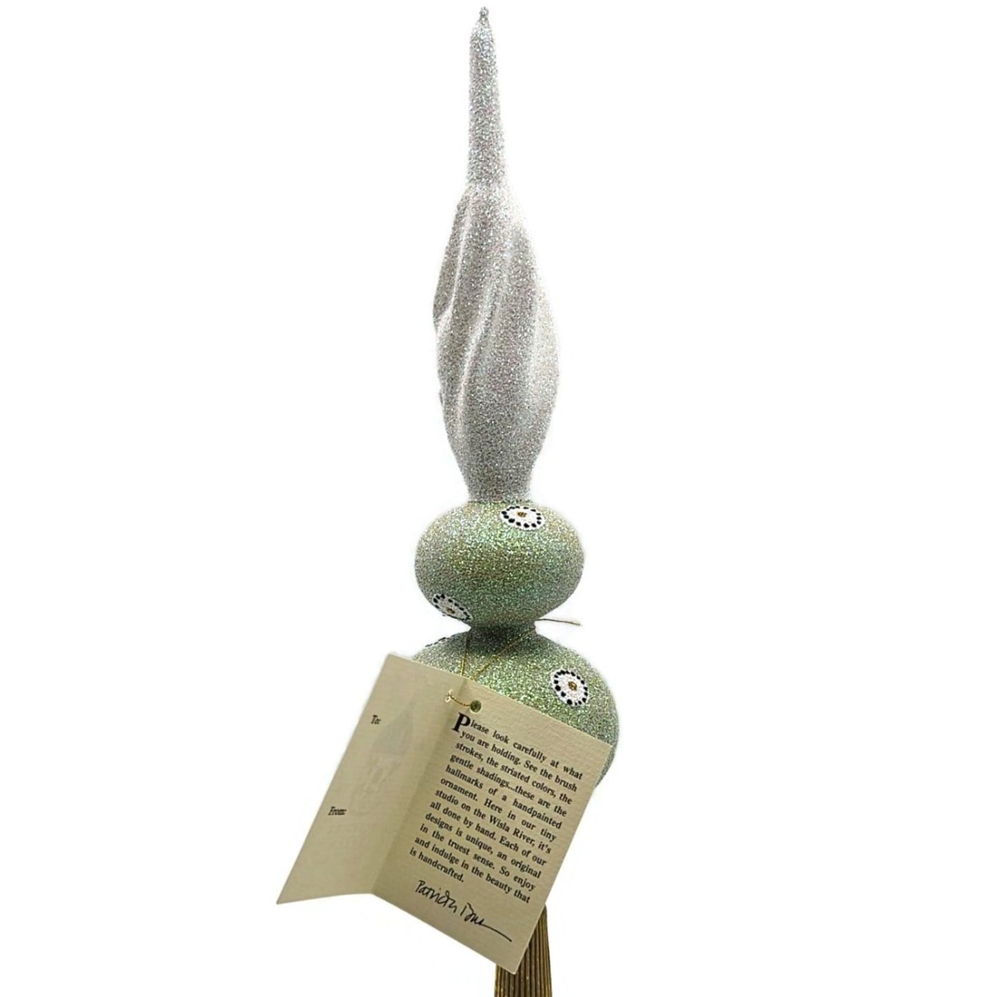 Patricia Breen Miniature Pastel Finial Olive Green Spring Christmas Tree Topper