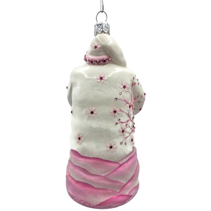Patricia Breen Exquisite Santa Pink Flower Pagoda Spring Christmas Ornament CATZ