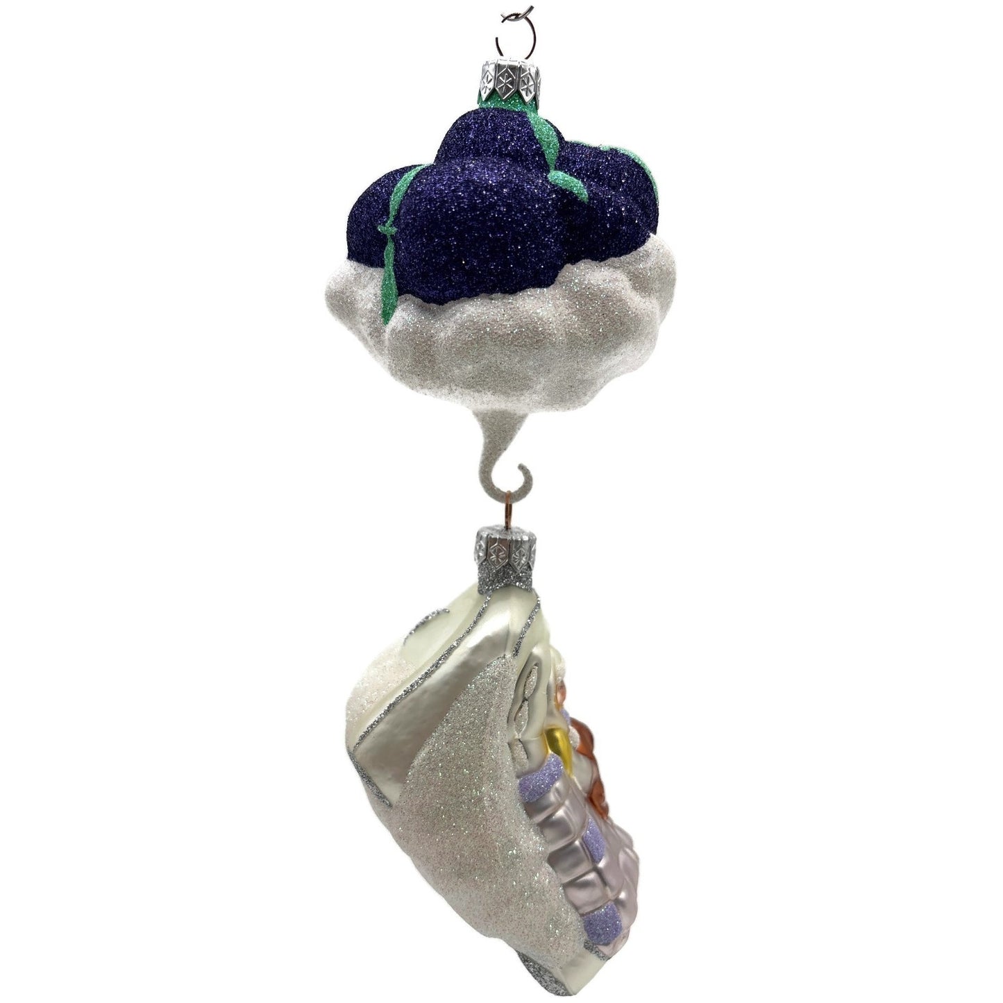 Patricia Breen Visions Of Sugar Plums Purple Glittered Moon Christmas Ornament