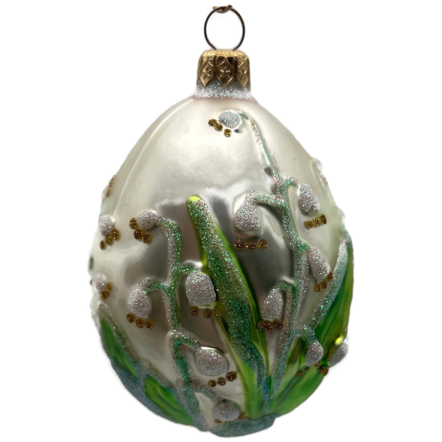 Patricia Breen Lily of the Valley Floral Glass Easter Christmas Ornament 9600AIC