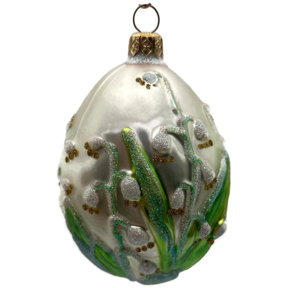 Patricia Breen Lily of the Valley Floral Glass Easter Christmas Ornament 9600AIC
