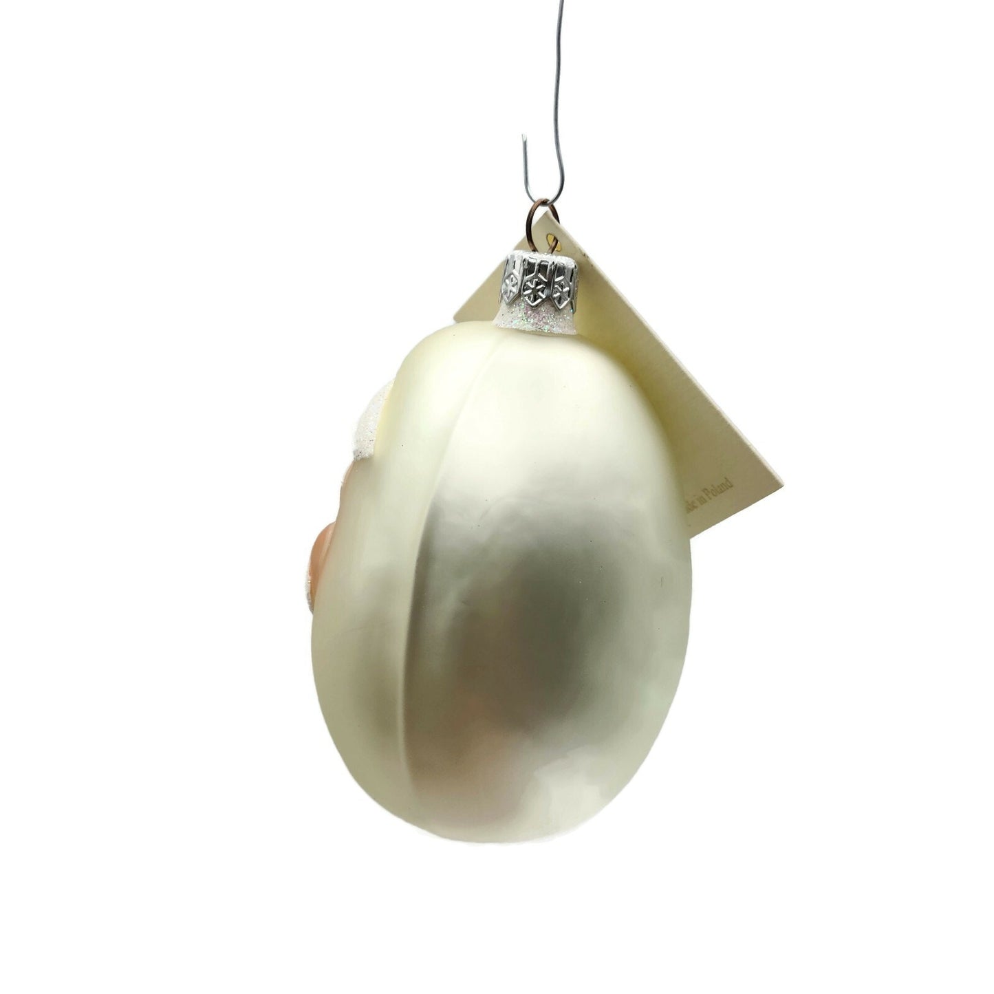 Patricia Breen Jelly Bean Santa Claus Pearl White Matte Christmas Tree Ornament