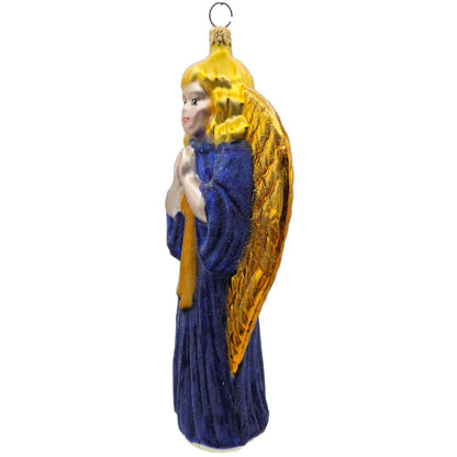 Christopher Radko Choir Angel Blue Gold Christmas Tree Ornament 97-044-0