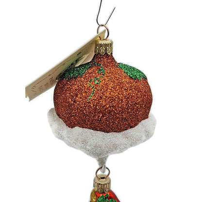 Patricia Breen Night Fright Santa Orange Pumpkin Halloween Christmas Ornament