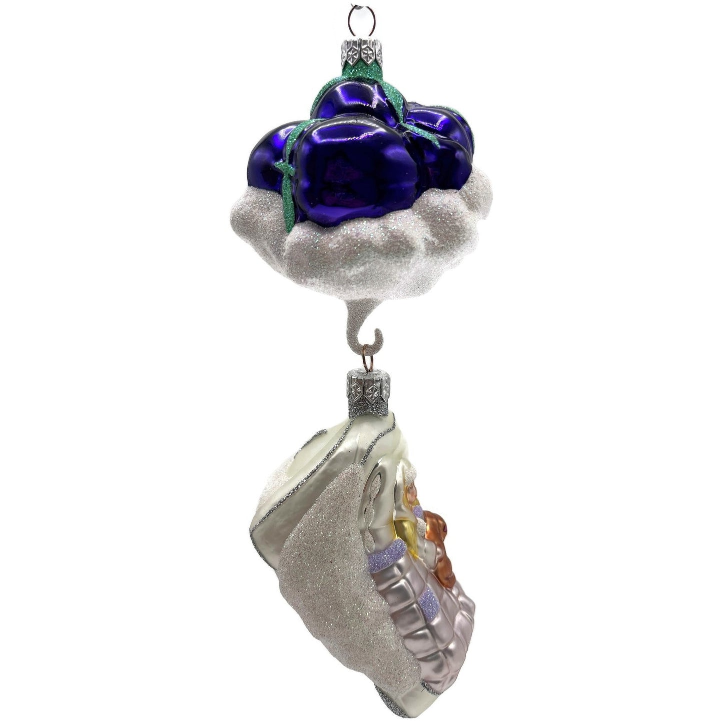 Patricia Breen Visions Of Sugar Plums Purple Plums Shiny Bear Christmas Ornament