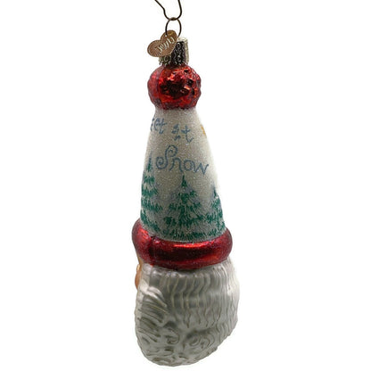 OWC Let It Snow Santa Claus Head Ornament Snowman Old World Christmas Tree Decor