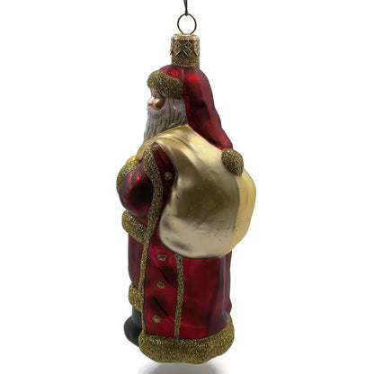 Patricia Breen Miniature Jordan Santa Claus Bordeaux Gold Bag Christmas Ornament