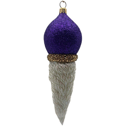 Patricia Breen Vendome Claus Glittered Purple Reflector Christmas Ornament CATZ