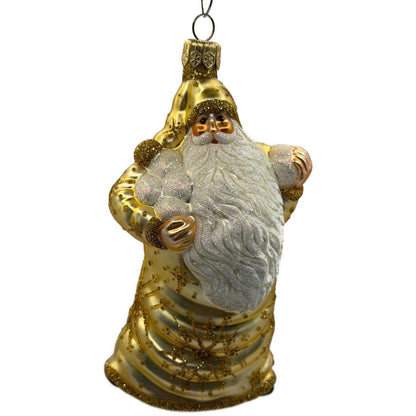 Patricia Breen Snowball Santa Claus Gold Snowflakes Christmas Tree Ornament 2256