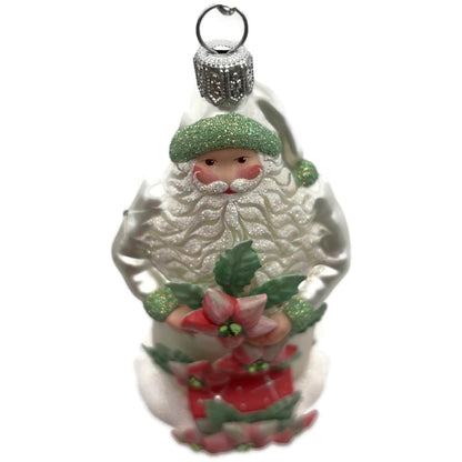 Patricia Breen Se Delecter Poinsettia Santa Claus Snowflakes Christmas Ornament