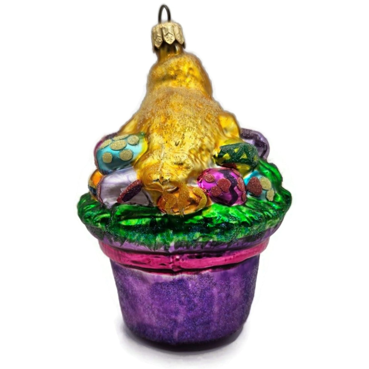 Christopher Radko Spring Derby Chick in a Hat Basket Easter Ornament 982900