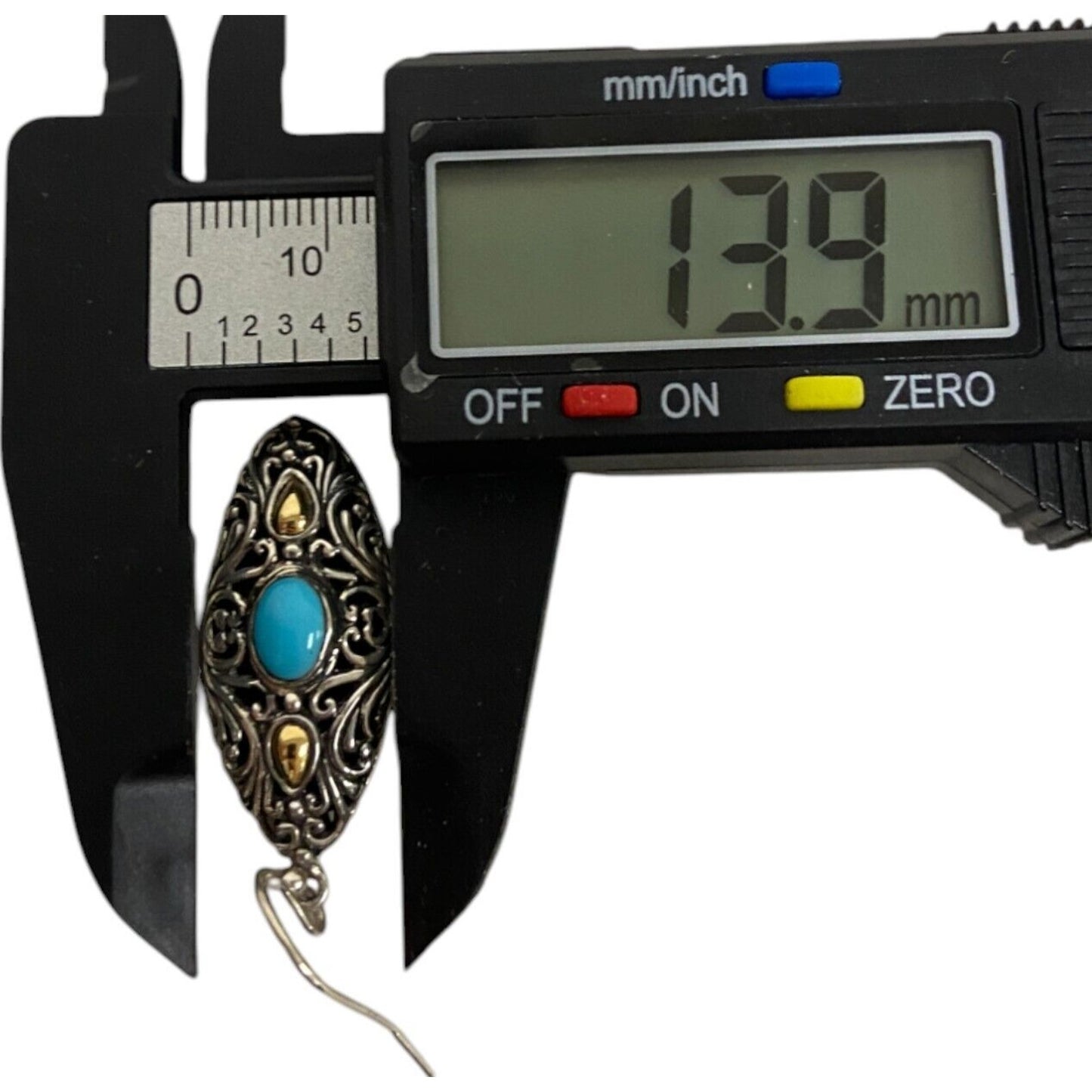 Samuel B Sleeping Beauty Turquoise Hook Earrings 925 Sterling Silver Filigree