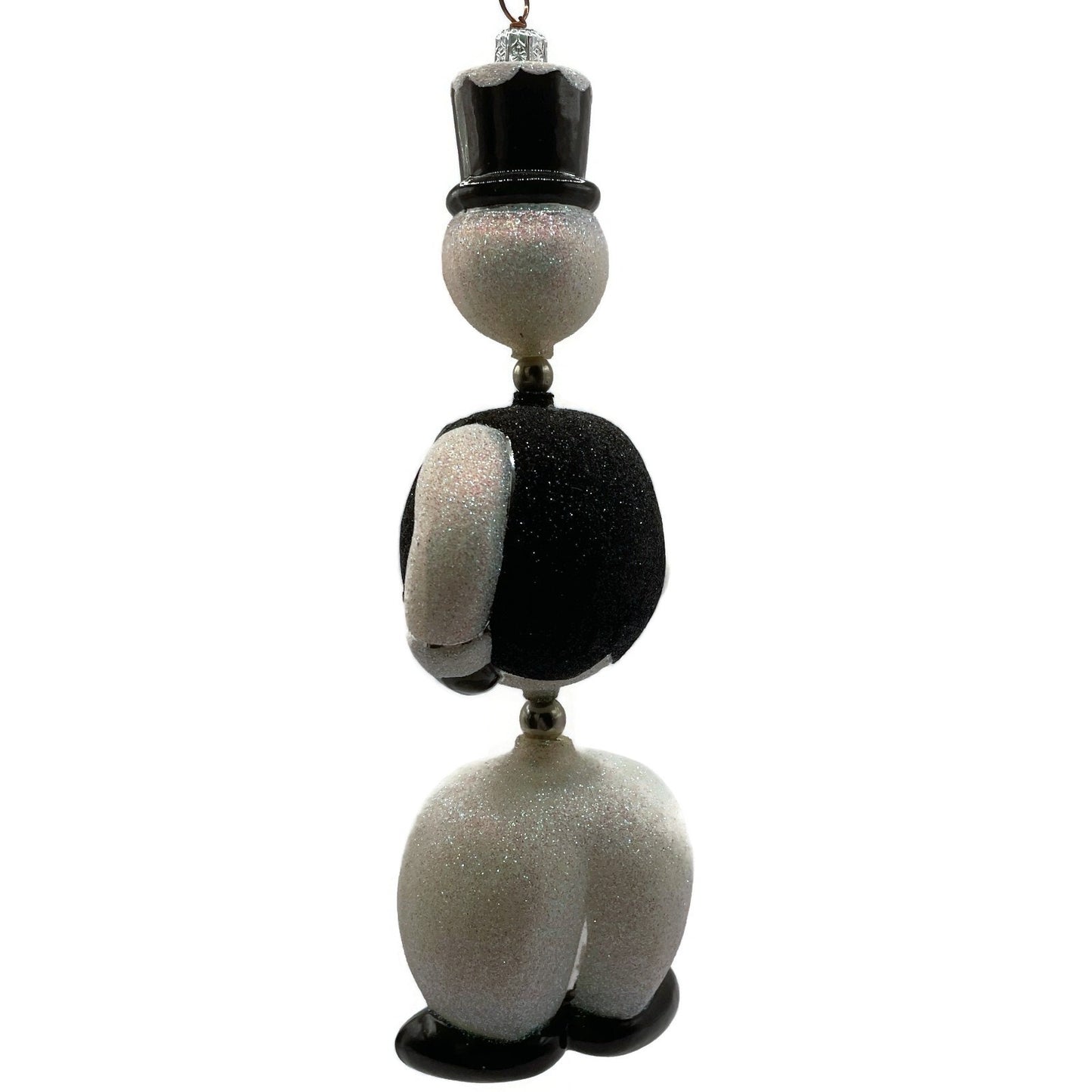 Patricia Breen Kinetic Snowman Black Hat Pearl Christmas Tree Ornament