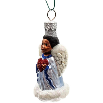 Patricia Breen Quartet of Angels Pastel Heart Blue Christmas Tree Ornament