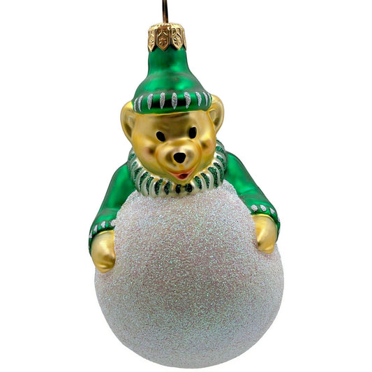 Patricia Breen Henry The Baby Bear Green Snowball Christmas Holiday Ornament