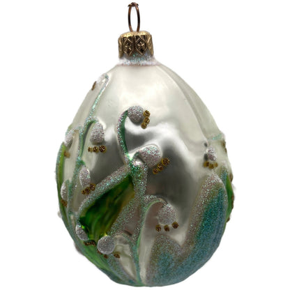 Patricia Breen Lily of the Valley Floral Glass Easter Christmas Ornament 9600AIC