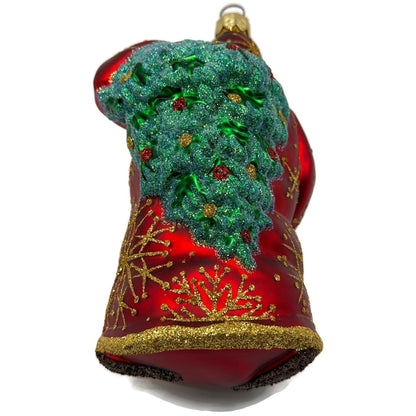 Patricia Breen Santa For Jason Gold Snowflakes Red Christmas Tree Ornament NM