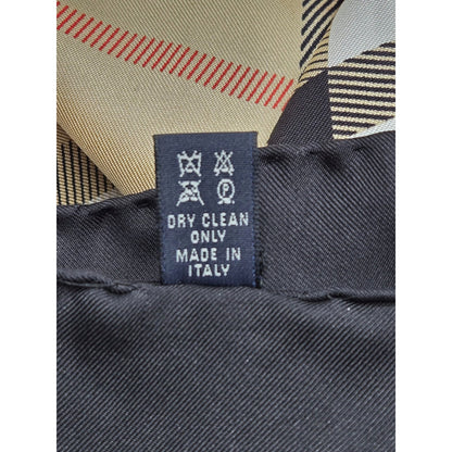Burberry London Scarf Classic Check Square Camel Beige New 100% Silk 34 X 34