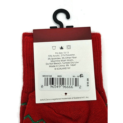 Davco Red Christmas Socks Reindeer Snowflakes Holiday Stocking Stuffers