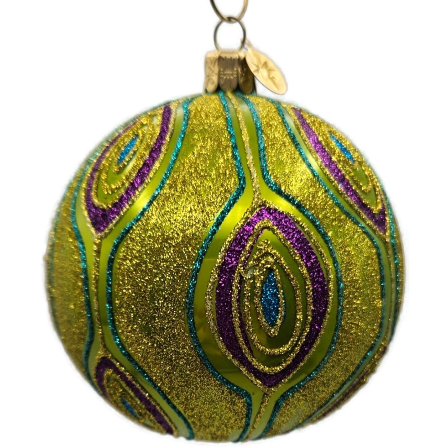 Christopher Radko Golden Peacock Purple Green Christmas Tree Ornament 1013838