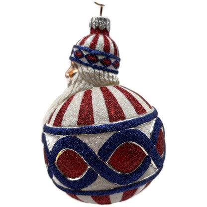 Patricia Breen Hollstrom Santa Patriotic Striped Christmas Tree Ornament NM