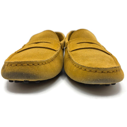 Tods Gommino Suede Driving Moccasins Loafers Gold Shoes Womens Size 39.5