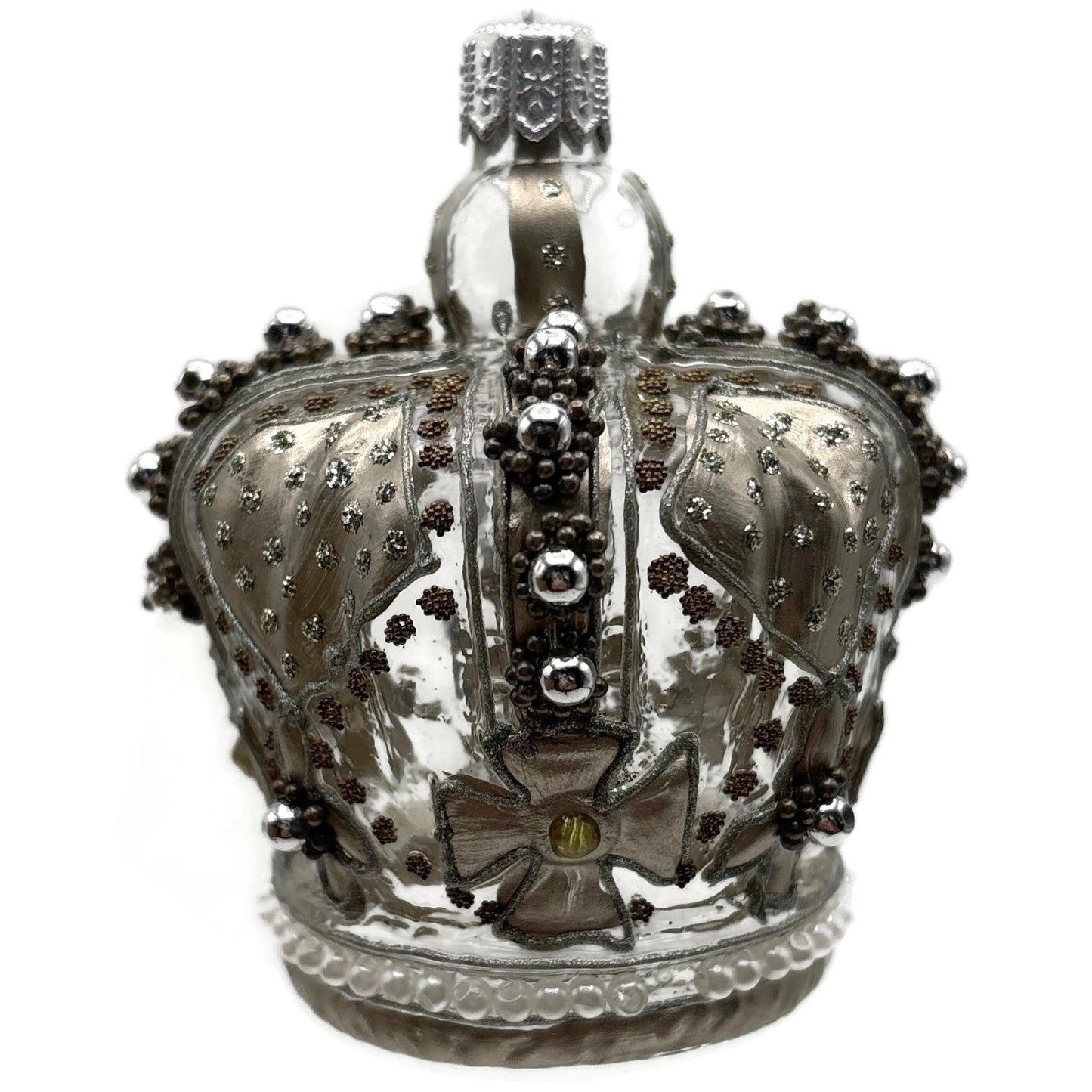 Nordstrom at Home Silver Jeweled Crown Hand Blown Glass Christmas Ornament