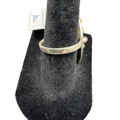 JTV Ring Turquoise Mother of Pearl Spiny Oyster Sterling Silver Ring Size 8 NEW