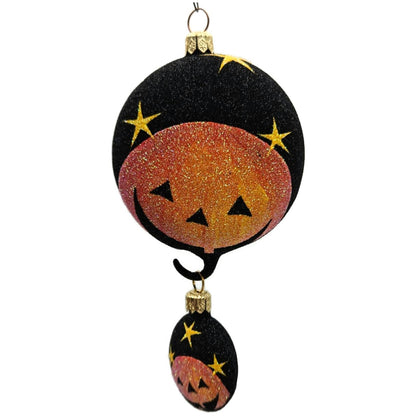Patricia Breen Pumpkin Duo Medallion Black Stars Halloween Christmas Ornament