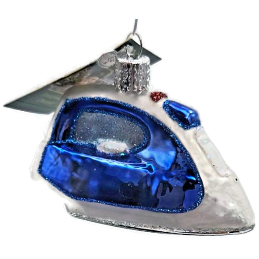 Electric Iron Home Appliance OWC Ornament Blue Old World Christmas Holiday Tree