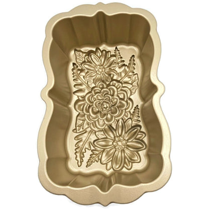 Wildflower Loaf Cake Pan 6 Cup Heavy Cast Gold Williams Sonoma Nordic Ware