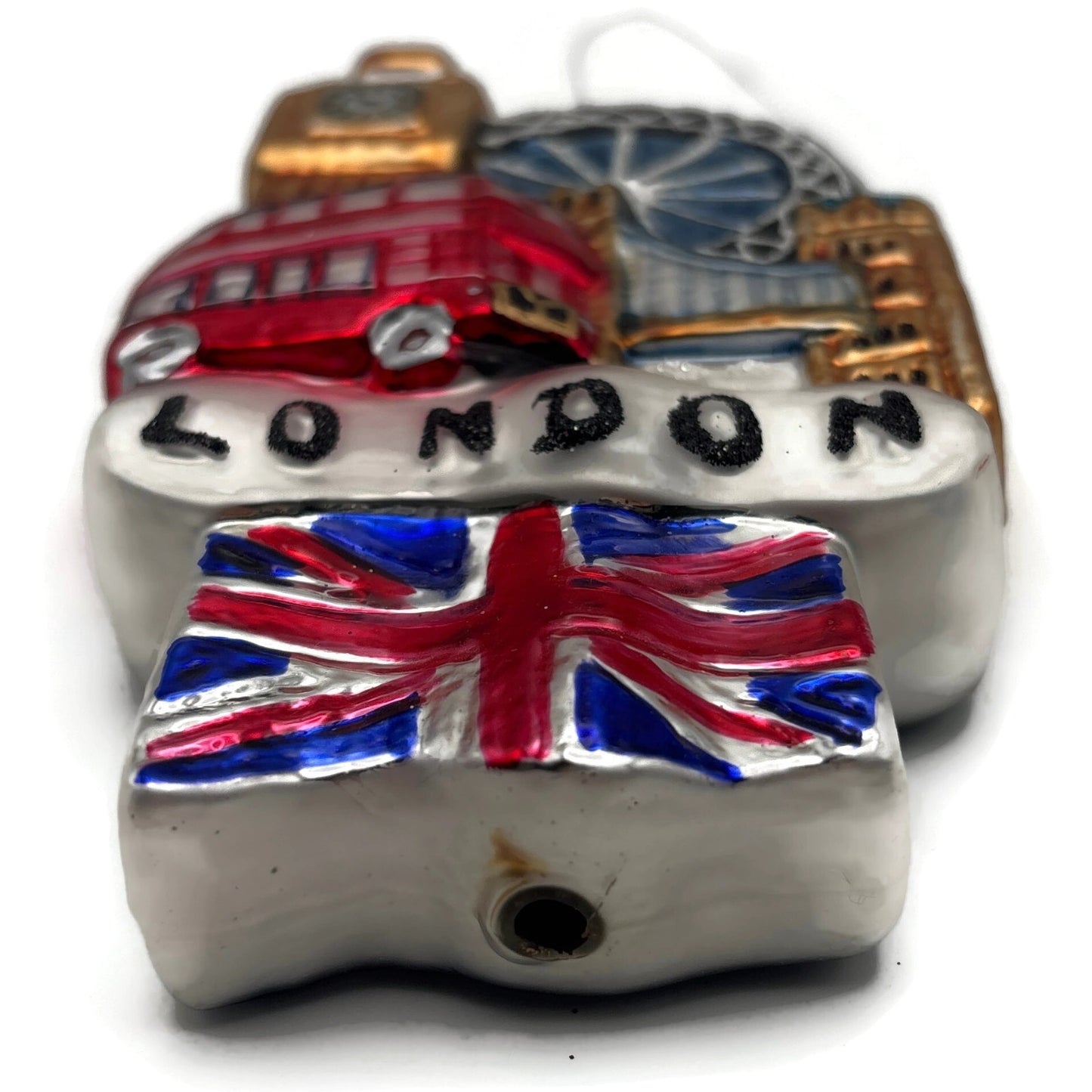 England London Big Ben London Eye Union Jack Cityscape Christmas Tree Ornament