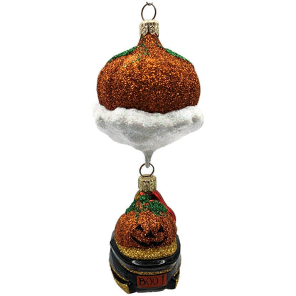 Patricia Breen Night Fright Santa Orange Pumpkins Halloween Christmas Ornament
