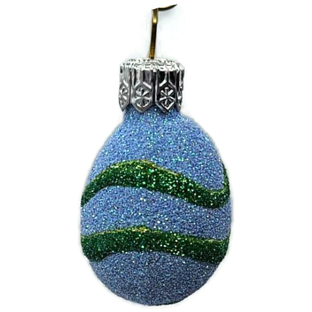 Patricia Breen Miniature Egg Snake Blue Easter Spring Glittered Ornament 2363