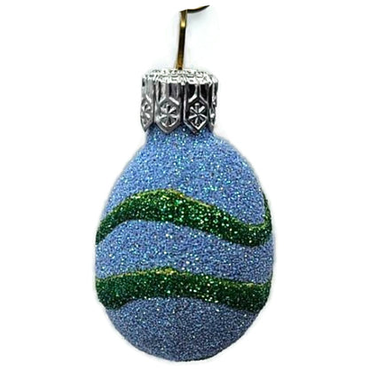 Patricia Breen Miniature Egg Snake Blue Easter Spring Glittered Ornament 2363