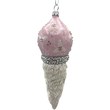 Patricia Breen Vendome Claus Pink White Reflector Christmas Ornament CATZ Rare