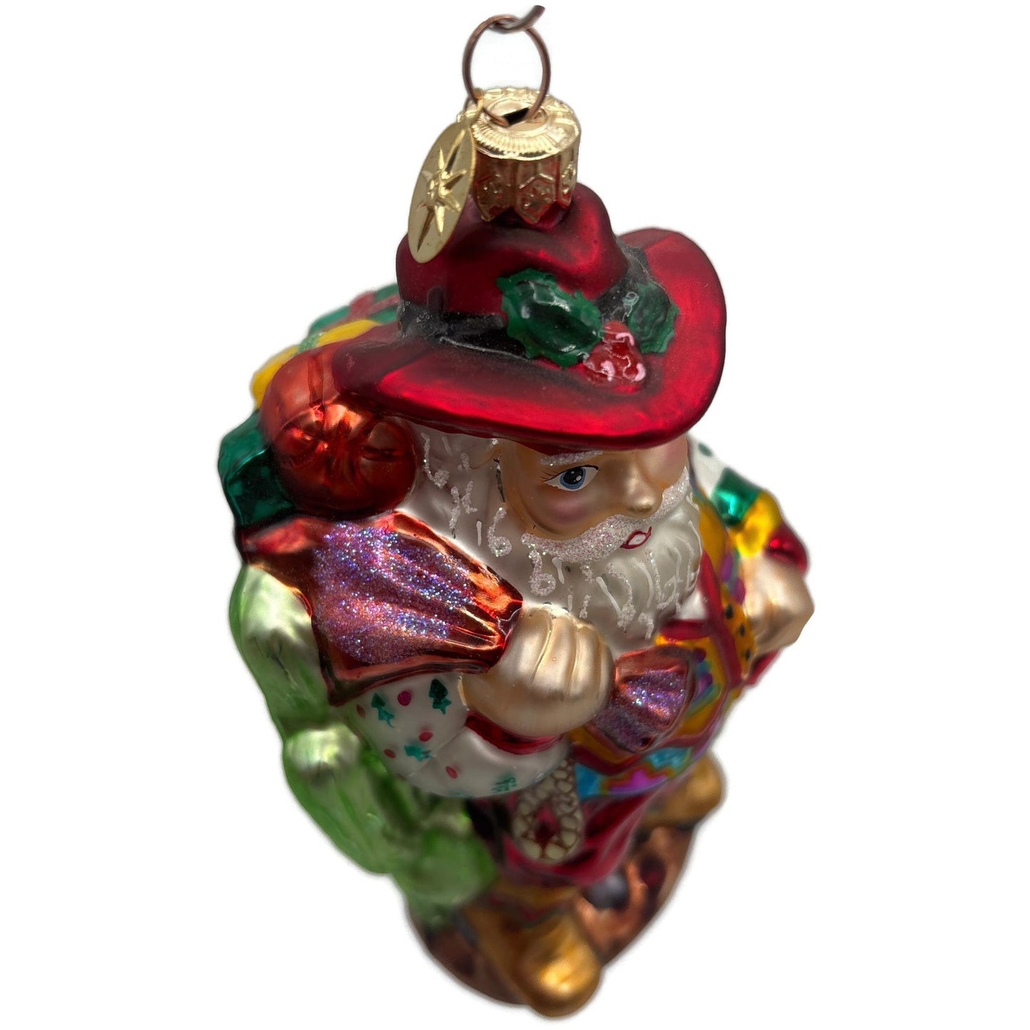 Christopher Radko Cowboy Santa Boots Christmas Tree Ornament Glass 00-QVC-2